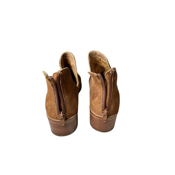 Steve Madden Raisie Ankle Booties Leather Brown Tan Suede Boots Women's 7.5 M - Picture 8 of 14